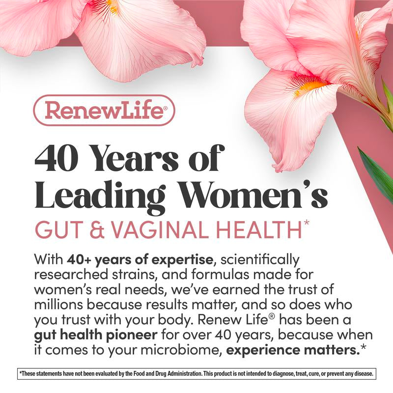 Renew Life Vaginal Probiotic for Women - Ultimate Flora - 6 Billion CFU - 60 Capsules - Vaginal Health and Ph Balance - Dairy Free