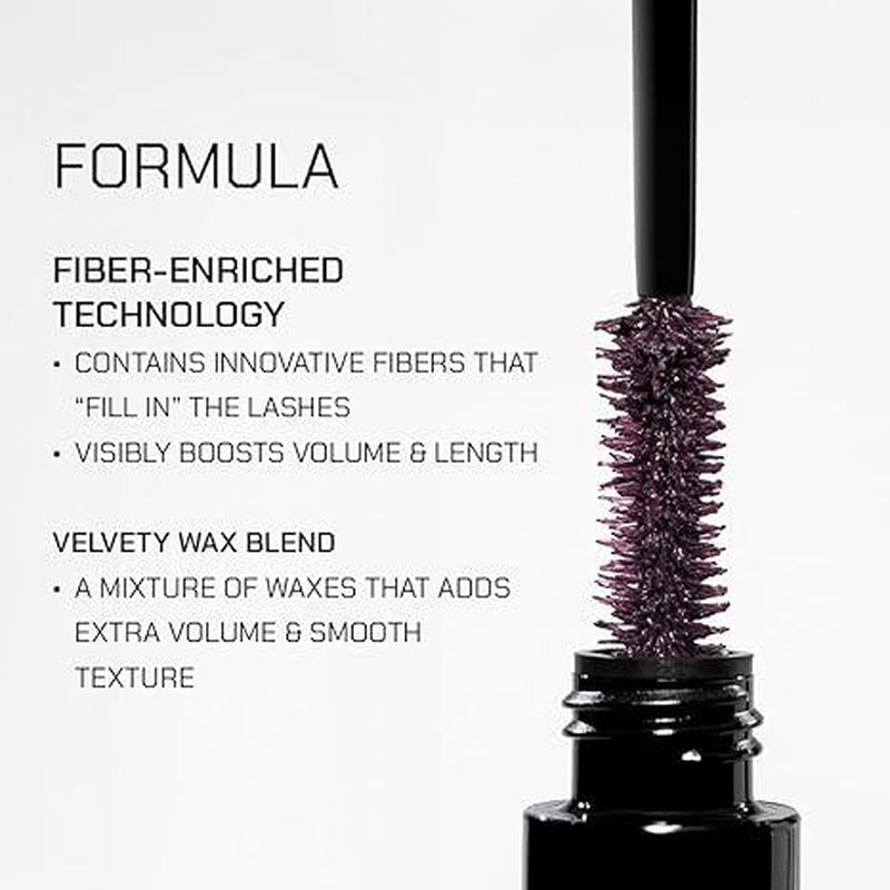 Radiant Professional Lengthening Mascara – Fiber Lash Smudge Proof Mascara Volume and Length– Cruelty-Free Natural Wax Formula with Silicone Brush - (0.43 Oz)