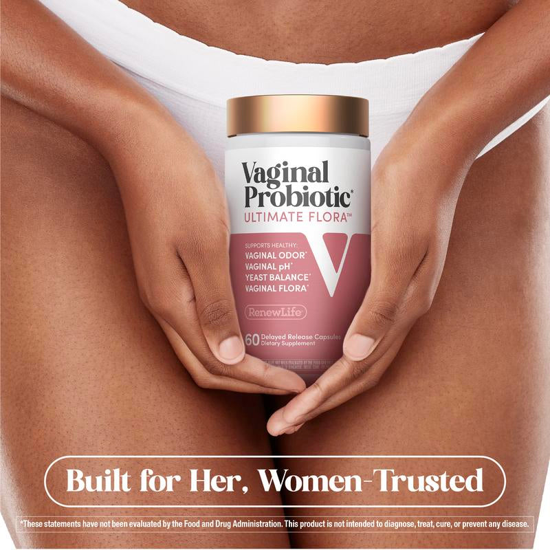 Renew Life Vaginal Probiotic for Women - Ultimate Flora - 6 Billion CFU - 60 Capsules - Vaginal Health and Ph Balance - Dairy Free