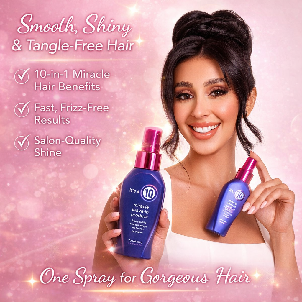 ✨💖 It’s a 10 Miracle Leave-In + Detangling Brush Duo – Smooth, Shiny, Tangle-Free Hair in One Easy Step 💖✨