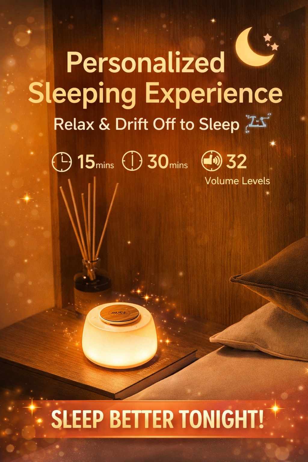 ✨ AUGE LIGHT 4-in-1 Sleep Sound Machine – Soothing White Noise & Night Light for Deeper, Calmer Sleep Anywhere 😴🌙