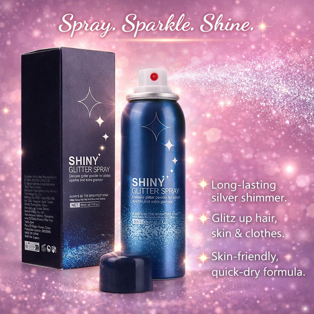 ✨💫 Body Glitter Spray – Long-Lasting, Skin-Friendly, Quick-Dry Sparkle for Hair & Body (60ml) 💫✨