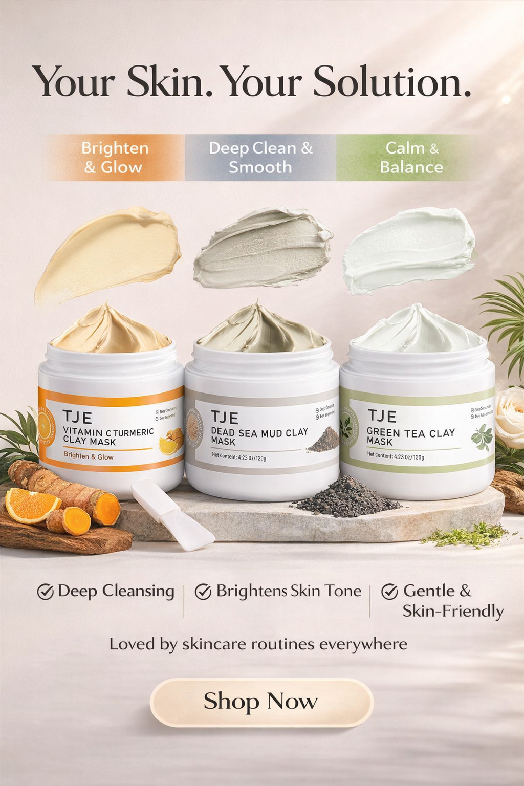 TJE Clay Mask – Clear, Firm & Glow ✨ Deep Pore Cleanse Without Irritation