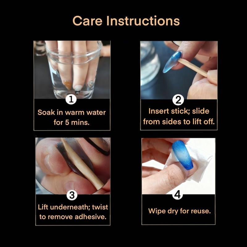 Voxinail Lab | Ethereal Garden | 10PCS 100% Handmade Press-On Nails | Reusable, Salon Quality