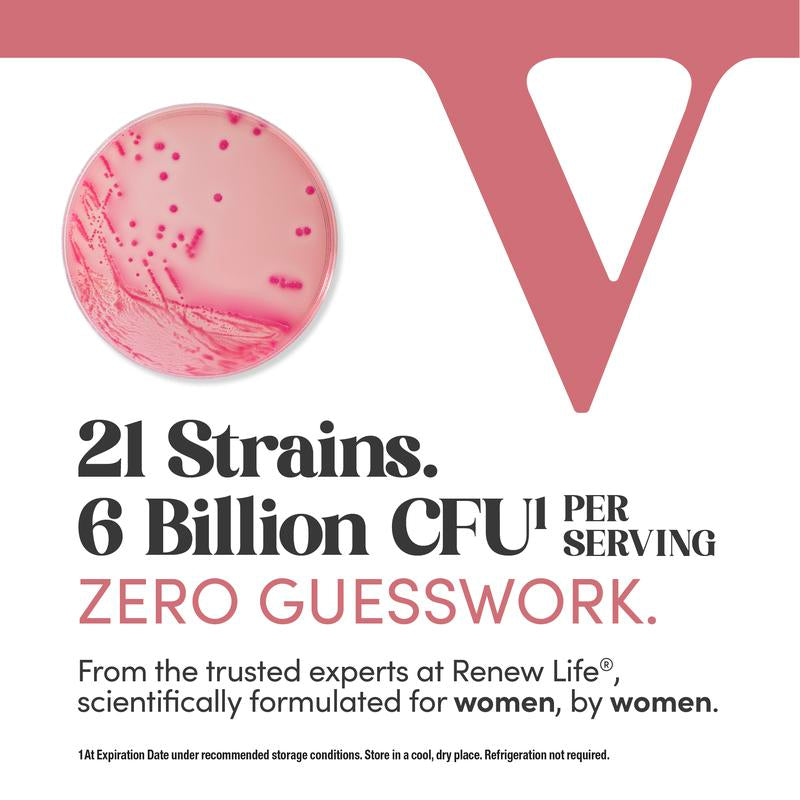 Renew Life Vaginal Probiotic for Women - Ultimate Flora - 6 Billion CFU - 60 Capsules - Vaginal Health and Ph Balance - Dairy Free