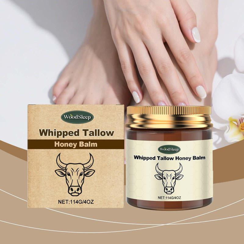 Whipped Grass-Fed Beef Tallow Honeybalm-4 0Z,Moisturizing Cream for Soft,Smoothskin-Handmade All-Natural Moisturizer - Lavender,Hydrating,Comfort,Moisture Boostcream,Luminous Firming Cream, Body Care,Hydrating Dry Skin