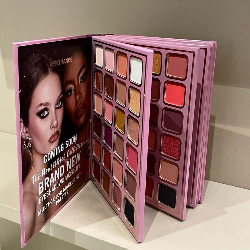 Transform Your Look with the 78-Color Multifunctional Makeup Palette - Portable Folding Makeup Bookset with Eye Shadows, Highlighters, Blushes, and Lipsticks!