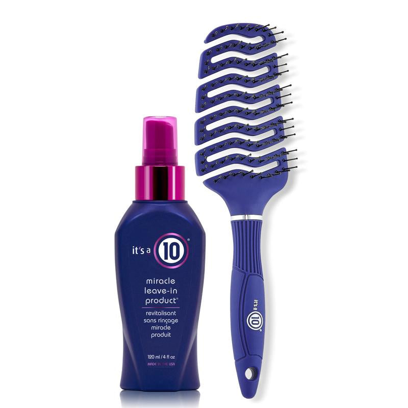 ✨💖 It’s a 10 Miracle Leave-In + Detangling Brush Duo – Smooth, Shiny, Tangle-Free Hair in One Easy Step 💖✨