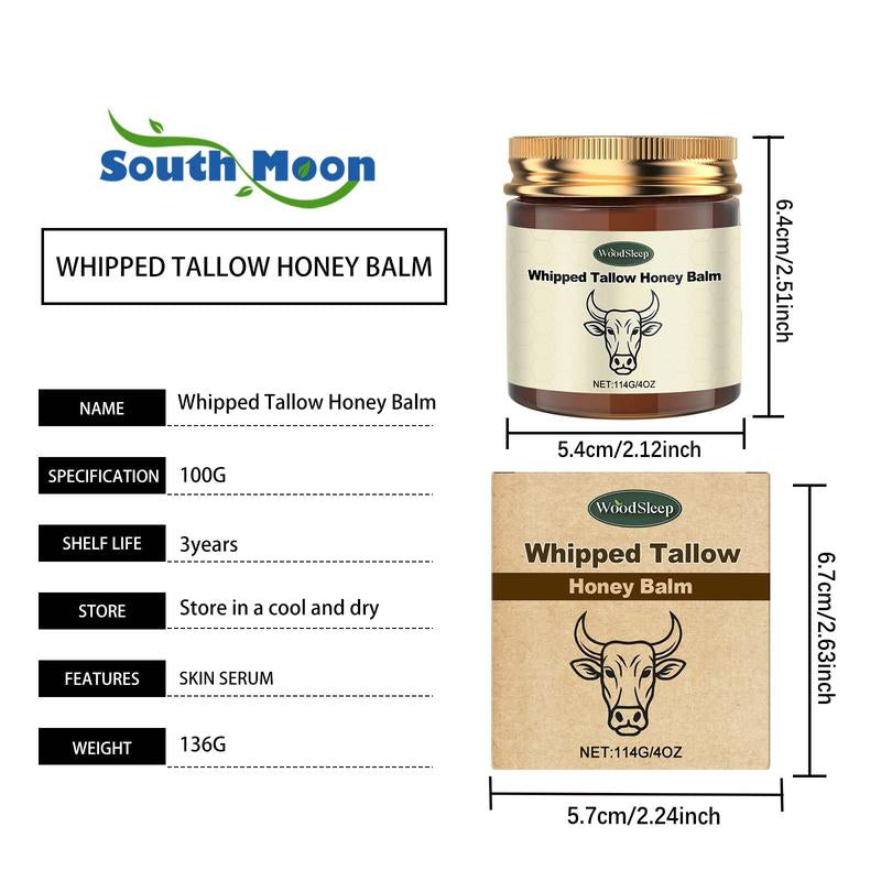 Whipped Grass-Fed Beef Tallow Honeybalm-4 0Z,Moisturizing Cream for Soft,Smoothskin-Handmade All-Natural Moisturizer - Lavender,Hydrating,Comfort,Moisture Boostcream,Luminous Firming Cream, Body Care,Hydrating Dry Skin