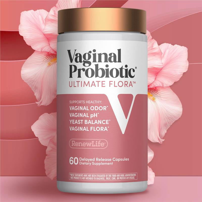 Renew Life Vaginal Probiotic for Women - Ultimate Flora - 6 Billion CFU - 60 Capsules - Vaginal Health and Ph Balance - Dairy Free