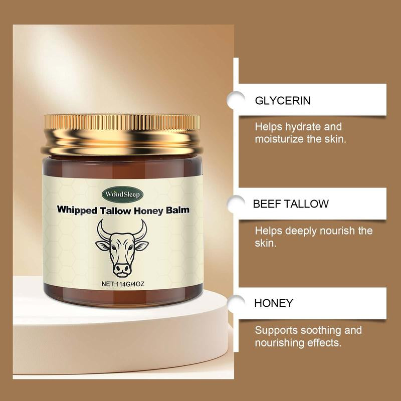 Whipped Grass-Fed Beef Tallow Honeybalm-4 0Z,Moisturizing Cream for Soft,Smoothskin-Handmade All-Natural Moisturizer - Lavender,Hydrating,Comfort,Moisture Boostcream,Luminous Firming Cream, Body Care,Hydrating Dry Skin