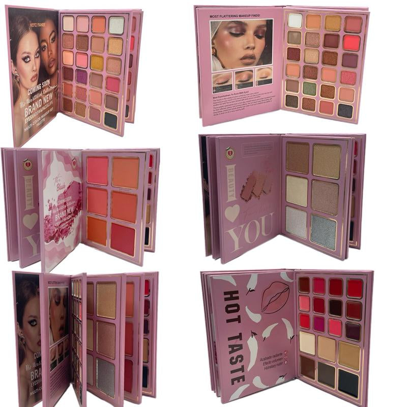 Transform Your Look with the 78-Color Multifunctional Makeup Palette - Portable Folding Makeup Bookset with Eye Shadows, Highlighters, Blushes, and Lipsticks!