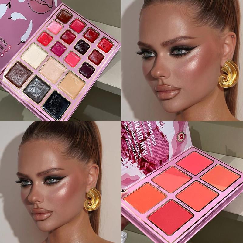 Transform Your Look with the 78-Color Multifunctional Makeup Palette - Portable Folding Makeup Bookset with Eye Shadows, Highlighters, Blushes, and Lipsticks!
